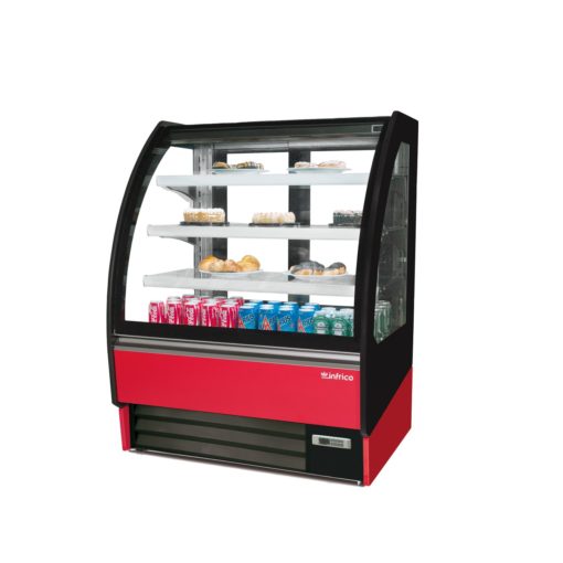 Infrico Curved Glass Refrigerated Display Case – Model IDC-VBR12IR